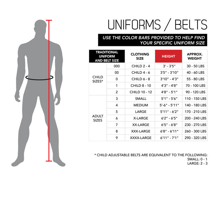 8 Ounce Brushed Cotton Uniform- Black Belts Only